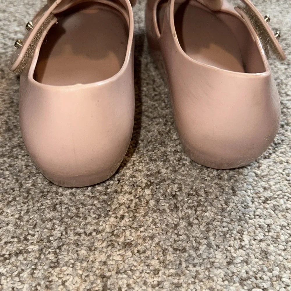 Mini Melissa Light Pink Kids Dress Shoes with Double Bow SZ 12
